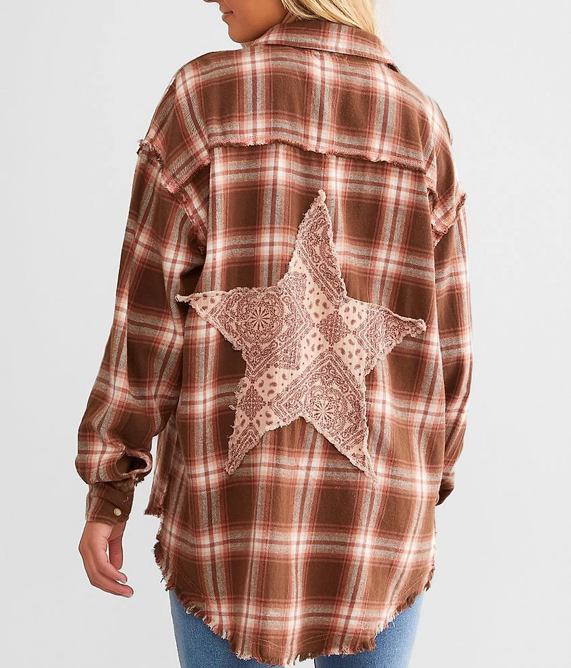 Paisley Star Patch Flannel Shirt