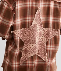 Paisley Star Patch Flannel Shirt