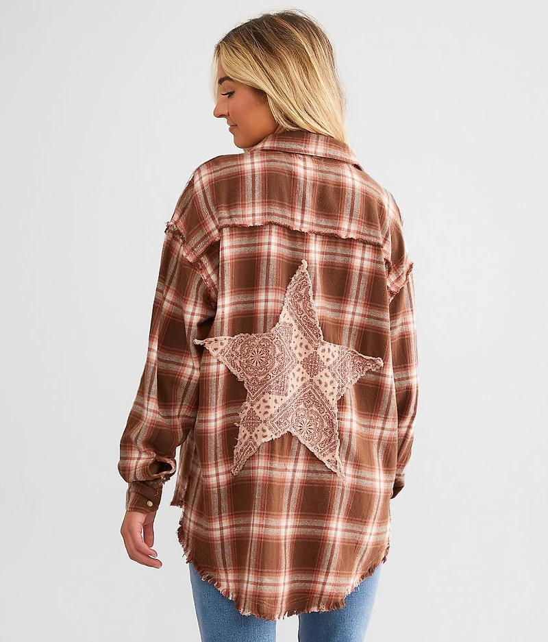 Paisley Star Patch Flannel Shirt