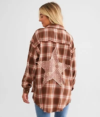 Paisley Star Patch Flannel Shirt