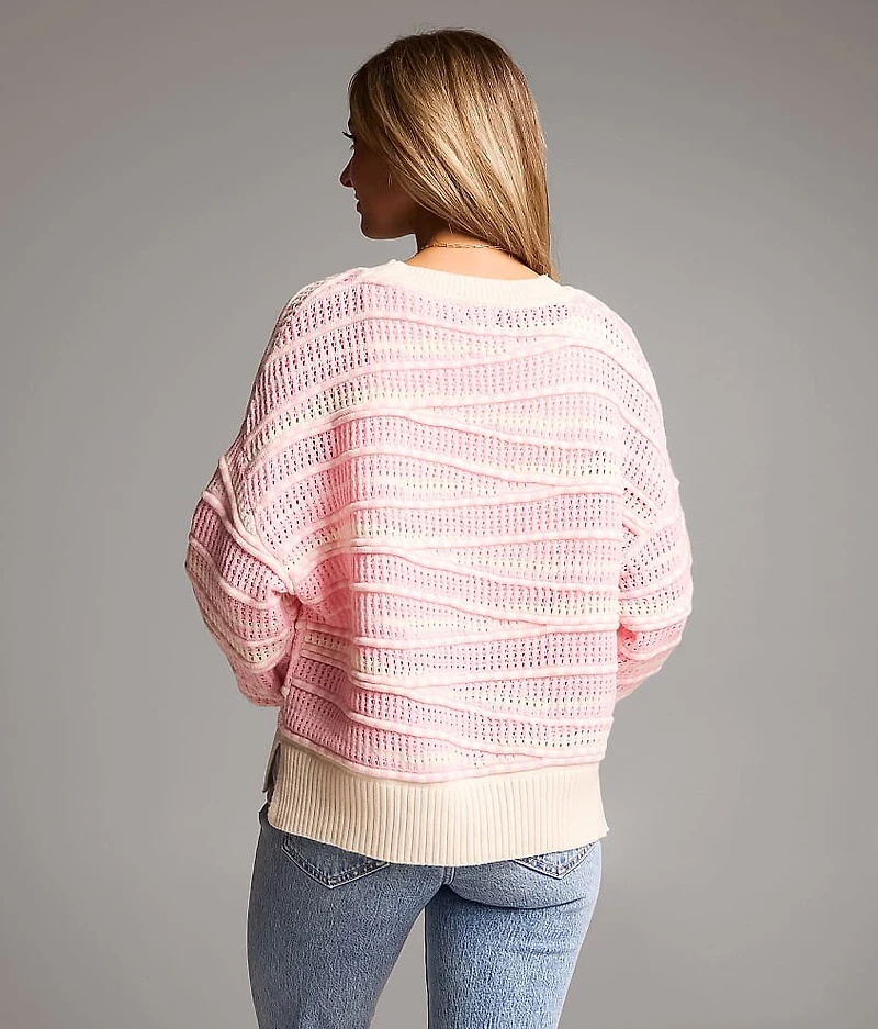 Checker Striped Sweater