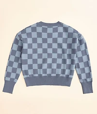 Girls - Smiley Checkered Sweater