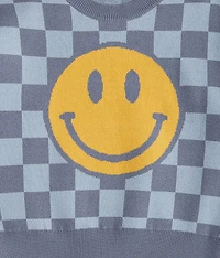Girls - Smiley Checkered Sweater
