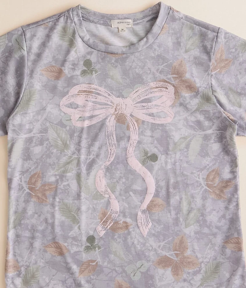 Girls - Camo Bow T-Shirt