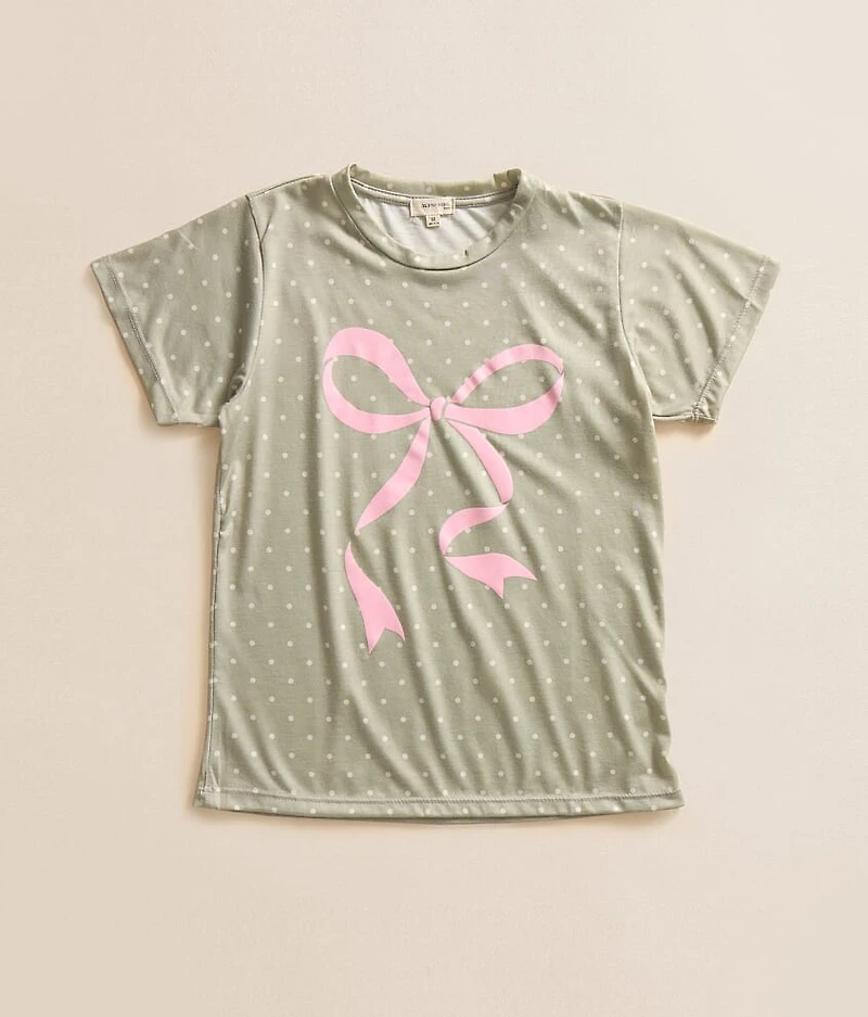 Girls - Polka Dot Bow T-Shirt