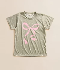 Girls - Polka Dot Bow T-Shirt
