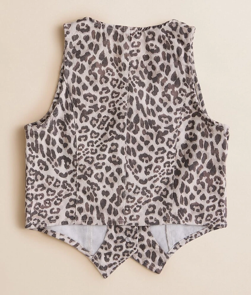 Girls - Cheetah Denim Vest