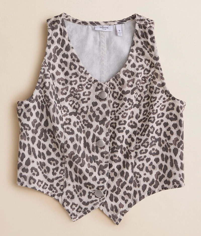 Girls - Cheetah Denim Vest