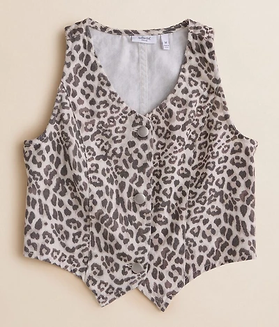 Girls - Cheetah Denim Vest