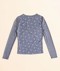 Girls - Floral Mesh Top