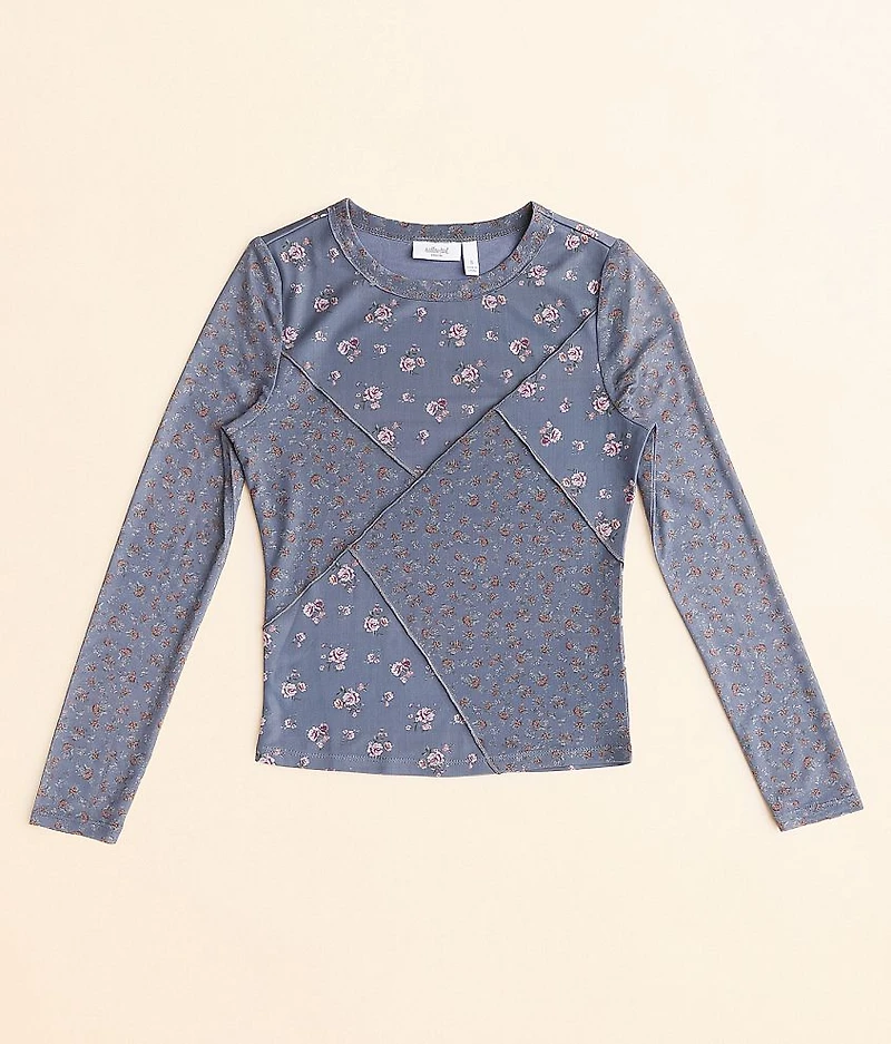 Girls - Floral Mesh Top