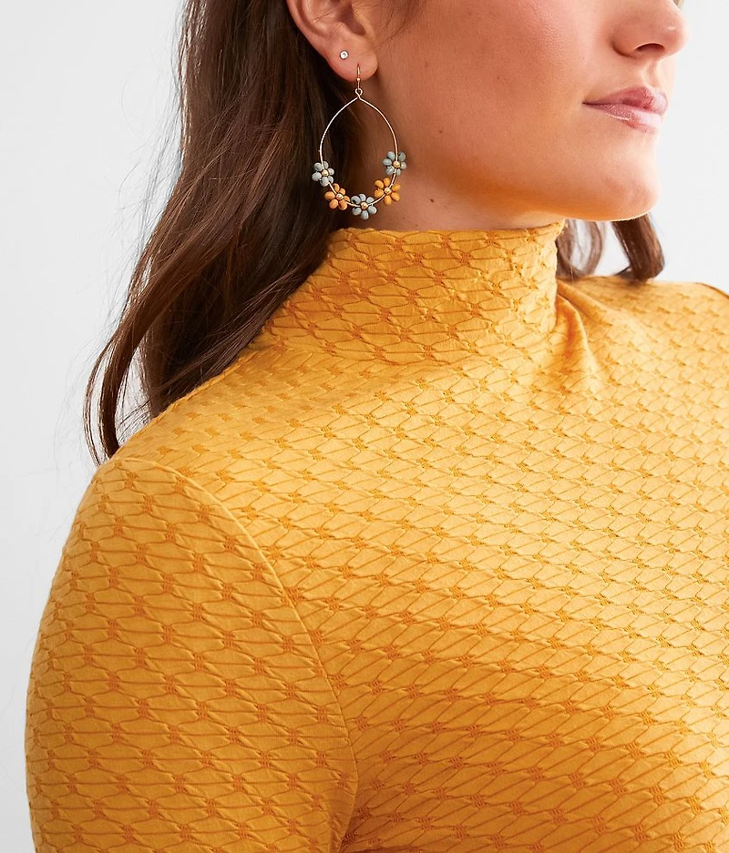 Textured Mock Neck Top