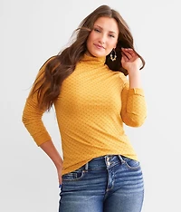 Textured Mock Neck Top