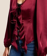 Satin Ruffle Top