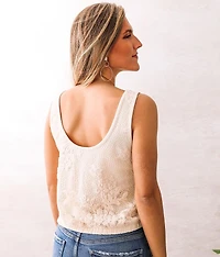 Lace Overlay Bubble Tank Top