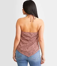 Floral Lace Halter Tank Top