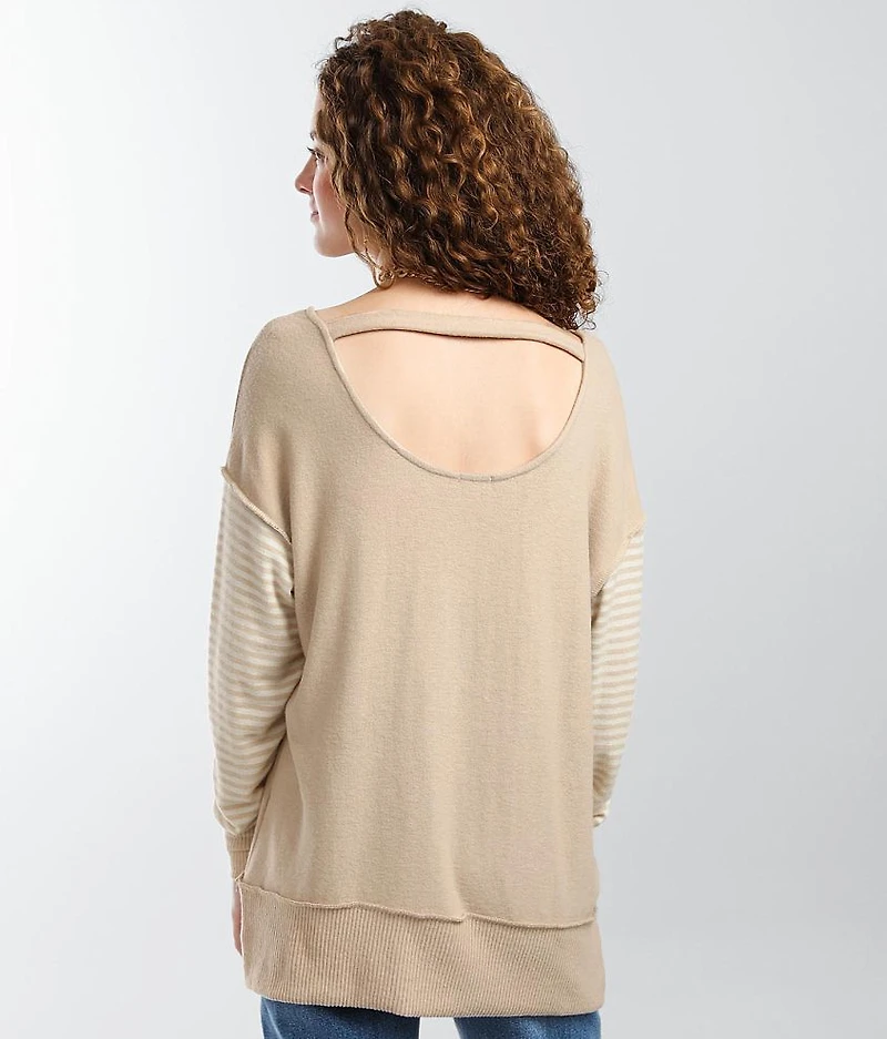 Brushed Knit Striped Top