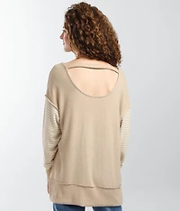 Brushed Knit Striped Top