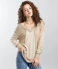 Brushed Knit Striped Top