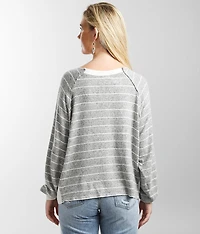 Striped Raw Edge Top