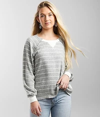 Striped Raw Edge Top