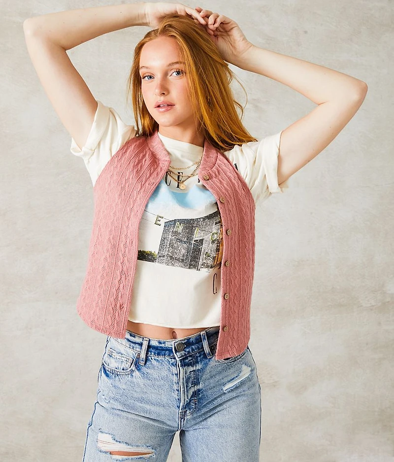 Knit Racerback Cropped Tank Top