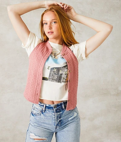 Knit Racerback Cropped Tank Top