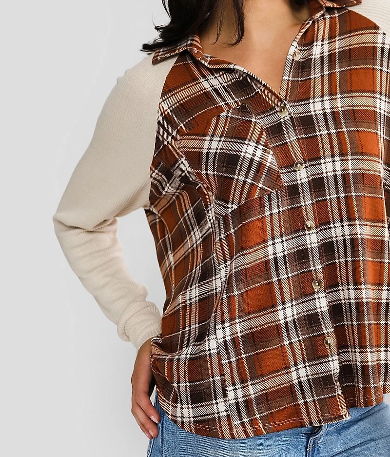 Plaid Knit Shirt
