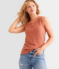 Notched Rib Knit Tank Top
