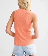 Notched Rib Knit Tank Top