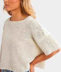 Boxy Raw Edge Sweater