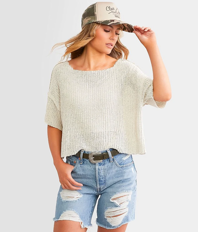 Boxy Raw Edge Sweater