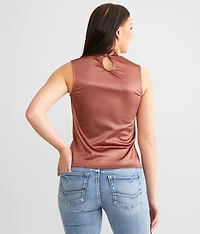 Satin Mock Neck Tank