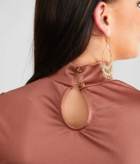Satin Mock Neck Tank