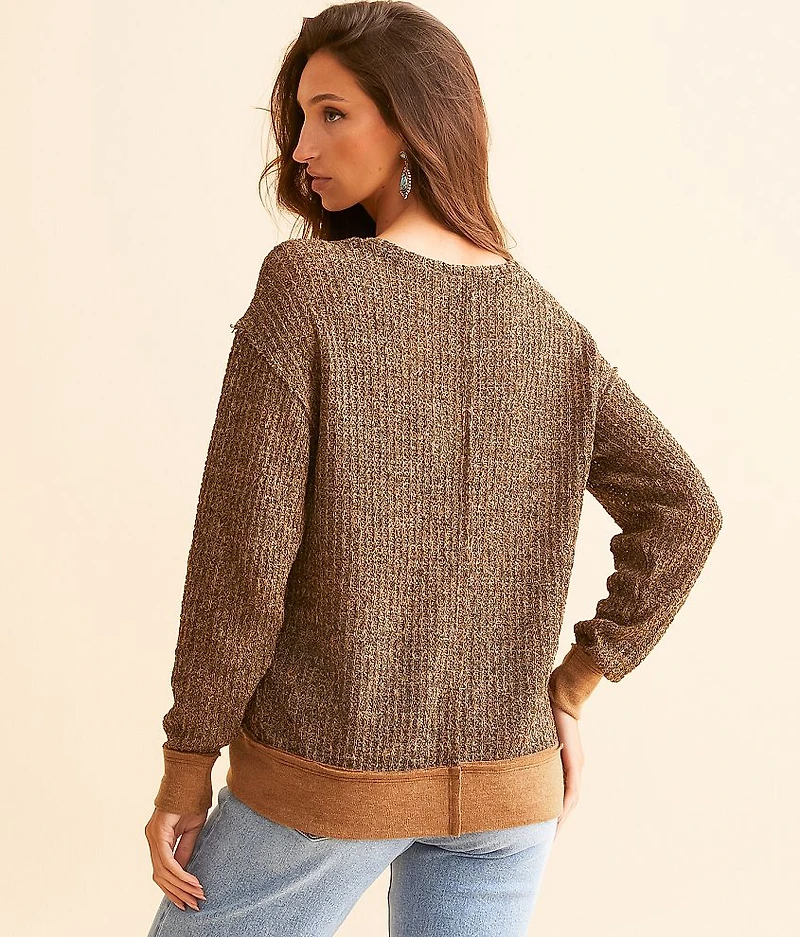 Pieced Raw Edge Pullover