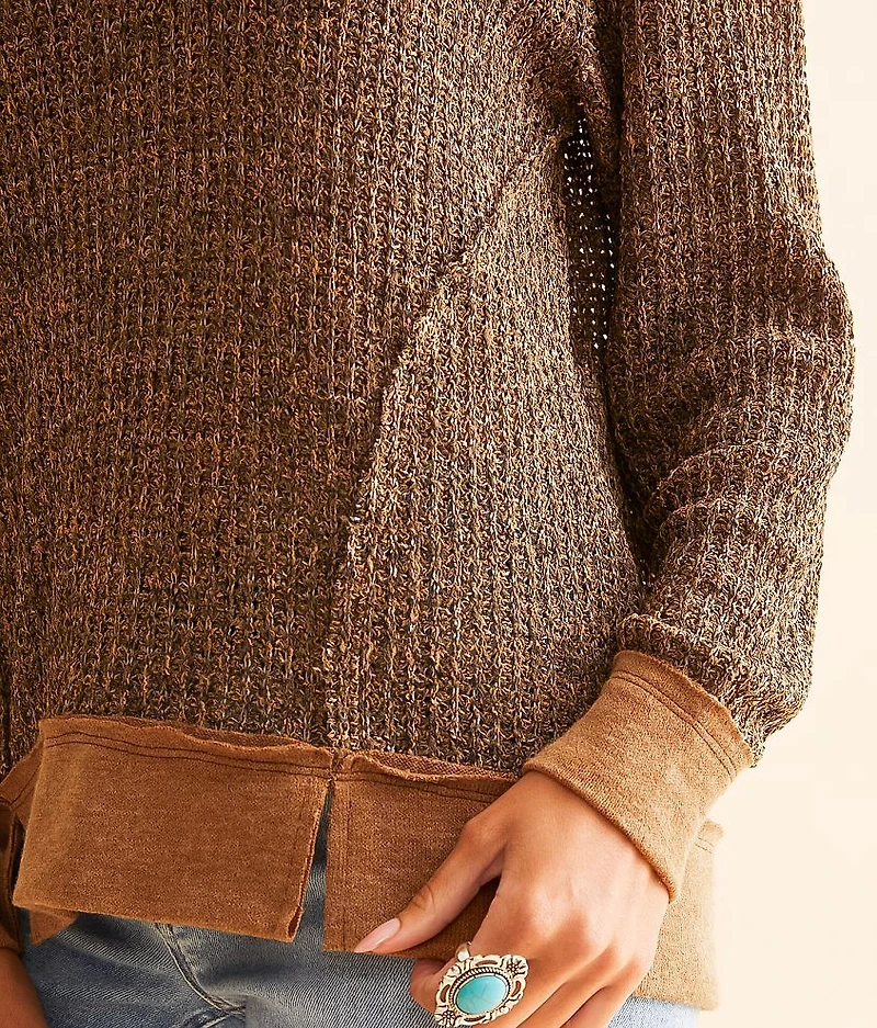 Pieced Raw Edge Pullover