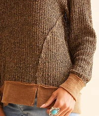 Pieced Raw Edge Pullover