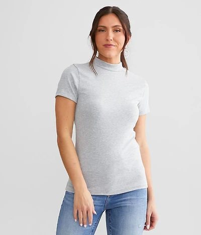 Mock Neck Fitted Top