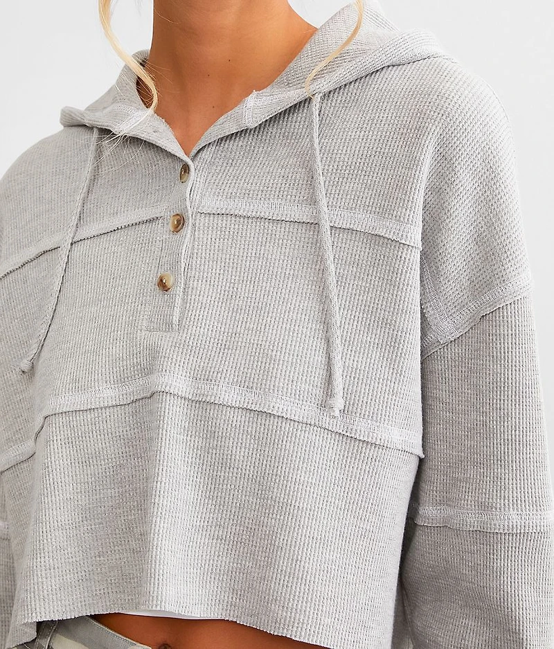 Cropped Henley Hoodie