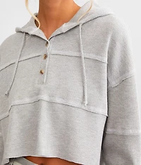 Cropped Henley Hoodie