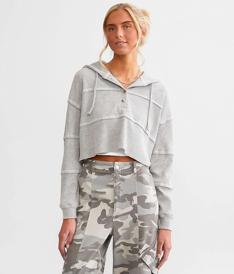 Cropped Henley Hoodie