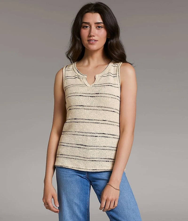 Striped Notch Neck Tank Top