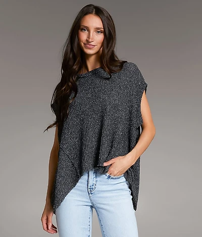 Marled Sharktooth Hem Top