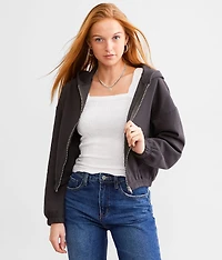 Fleece Cropped Hoodie