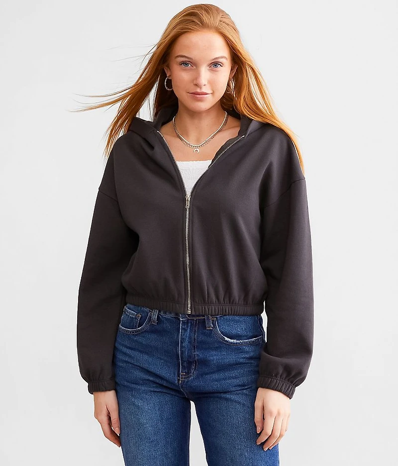 Fleece Cropped Hoodie