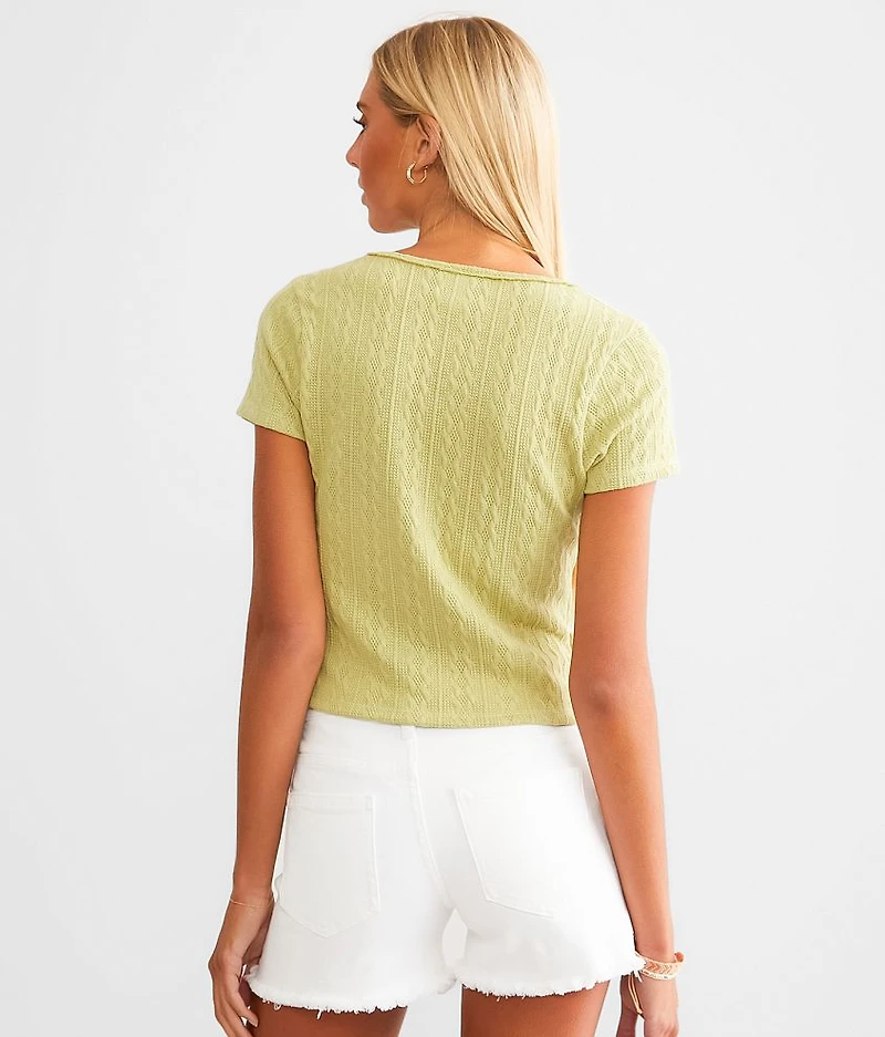 Raw Edge Textured Top