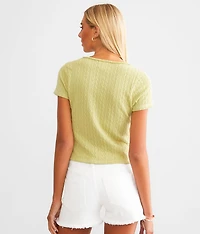 Raw Edge Textured Top