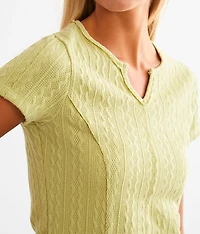Raw Edge Textured Top