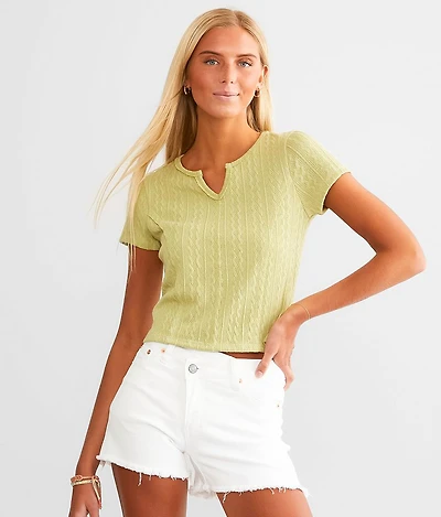 Raw Edge Textured Top