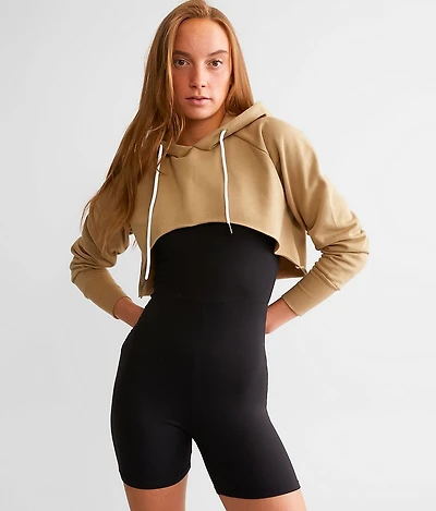 Raw Edge Hooded Sweatshirt